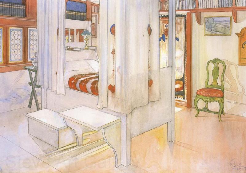 Carl Larsson My Bedroom Watercolor France oil painting art
